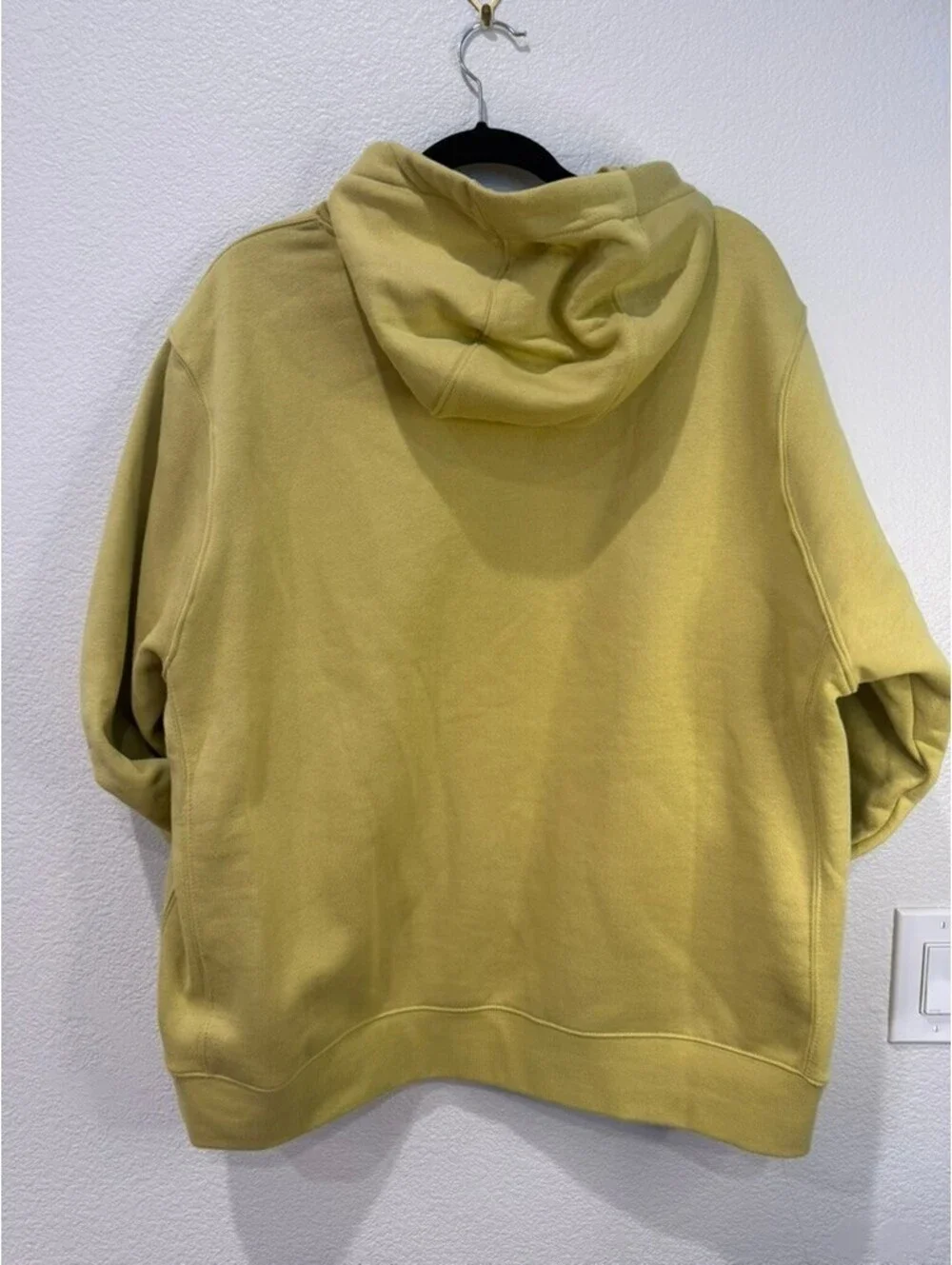 Nike Men's XL Mustard Yellow Hoodie with White Logo